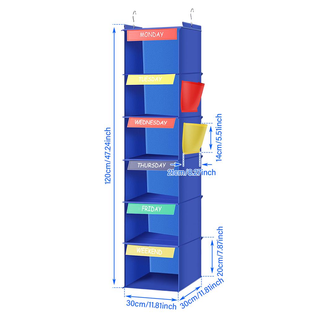 5/6 Layer Weekly Clothes Hanging Organizer Bag Foldable Closet Multi-function Shoe Cap Clothes Kids Toys Storage Shelves