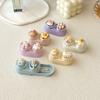 1pc Cute Animal Contact Lens Case Mini Contact Lens Box Portable Lightweight Travel Lens Care Tool with Tweezers