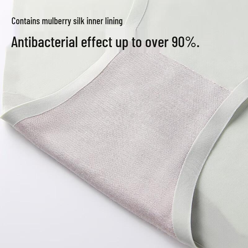 MiiOW Women's Ice Silk Seamless Antibacterial Briefs (3-Pack)