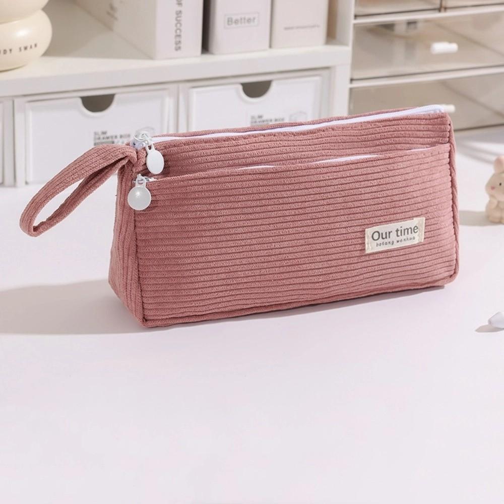 Новый вельветовый пенал Многофункциональный пенал большого объема Сумка для хранения ручек однотонная Студенческий