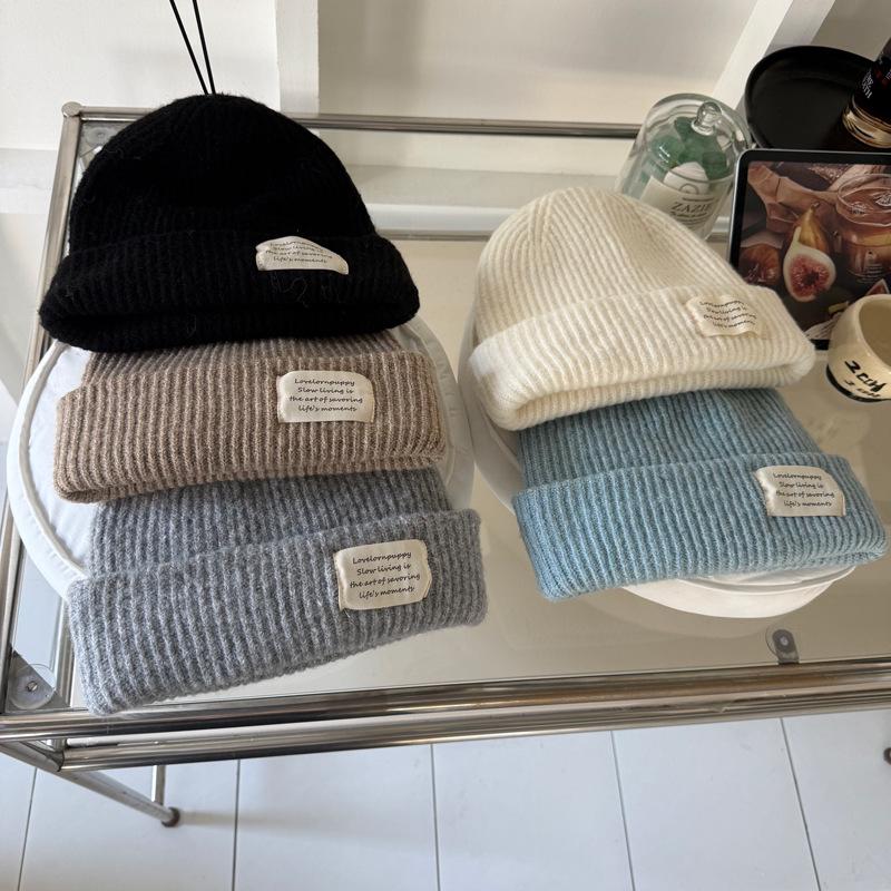 Japanese Minimalist Wool Beanie: Trendy, Warm, Double-Layered Winter Skull Cap