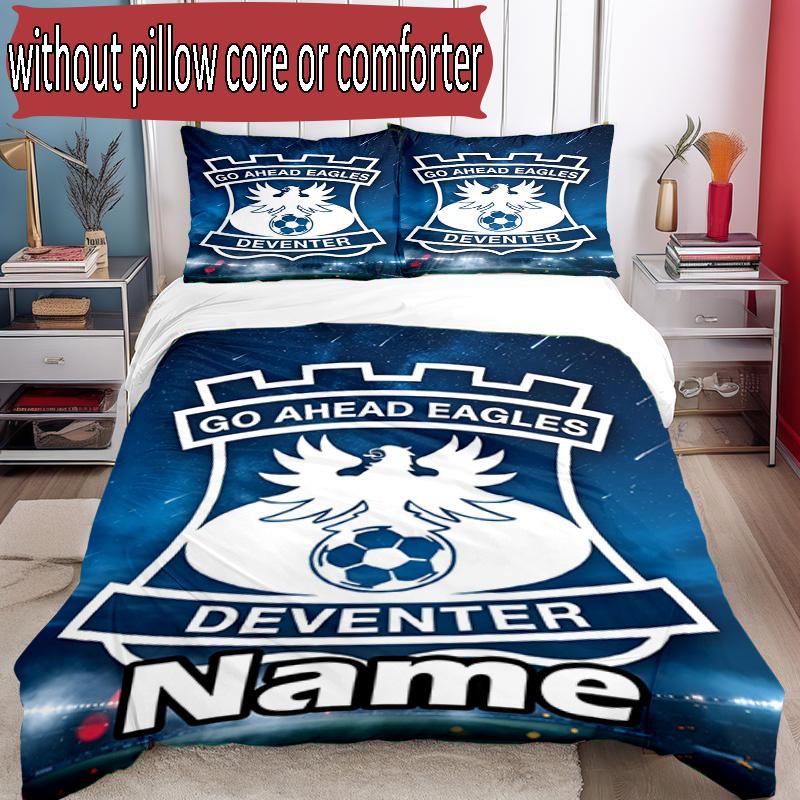 3pcs Duvet Cover Set (1*Duvet Cover + 2*Pillowcase, Without Core), Custom Name Go Ahead Eagles Pattern Bedding Set, Home Bedroom Decor Gift