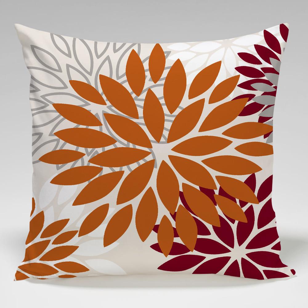 Geometric Color Flower Pillow Cover Polyester Fabric Modern Decor For Living Room