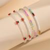 Multicolor Rice Beads Cute Small Cherry Anklets For Women 4pcs/Set Foot Chain Beach Jewelry Ankle Bracelet Summer Accessories