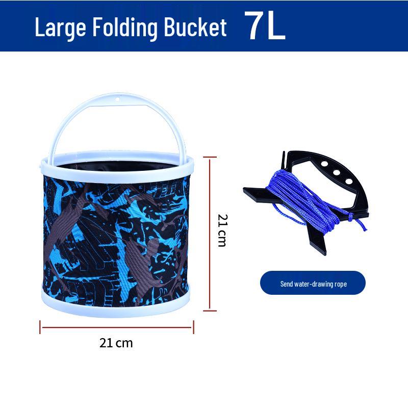 Foldable Fish Bucket with Rope & Anti-jump Net - Multi-functional for Fishing & Fish Protection