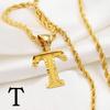Anniyo AZ Letters Kettingen Dames Heren Verguld Initial Hanger Touwketting Engelse Letter Sieraden Alfabet Afrikaans #058002B