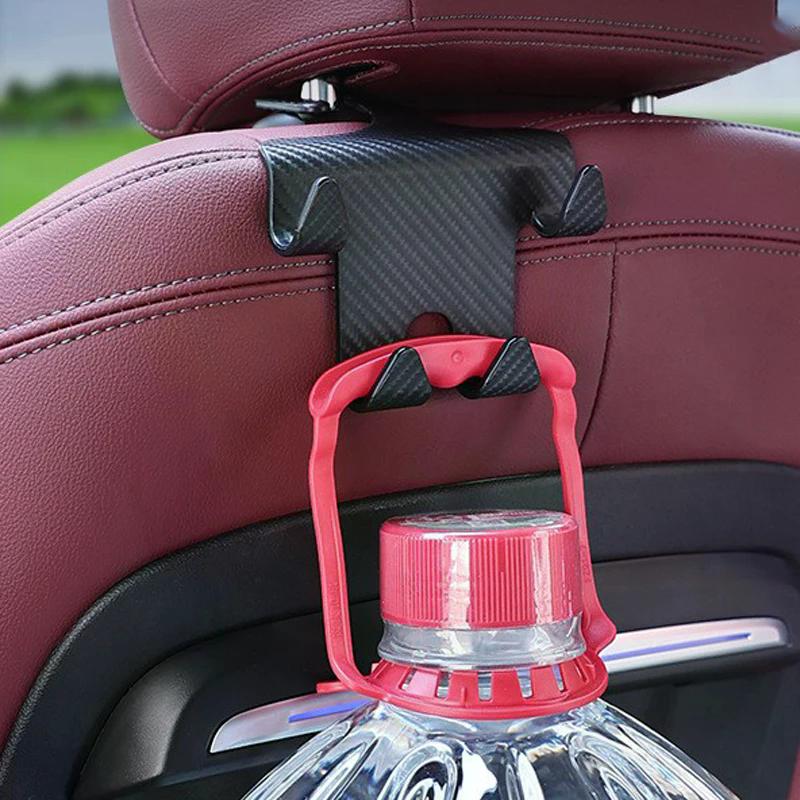 1/2Pcs Car Seat Headrest Hook Hanger Storage Organizer Universal For Handbag Purse Coat Fit Universal Vehicle Plastic