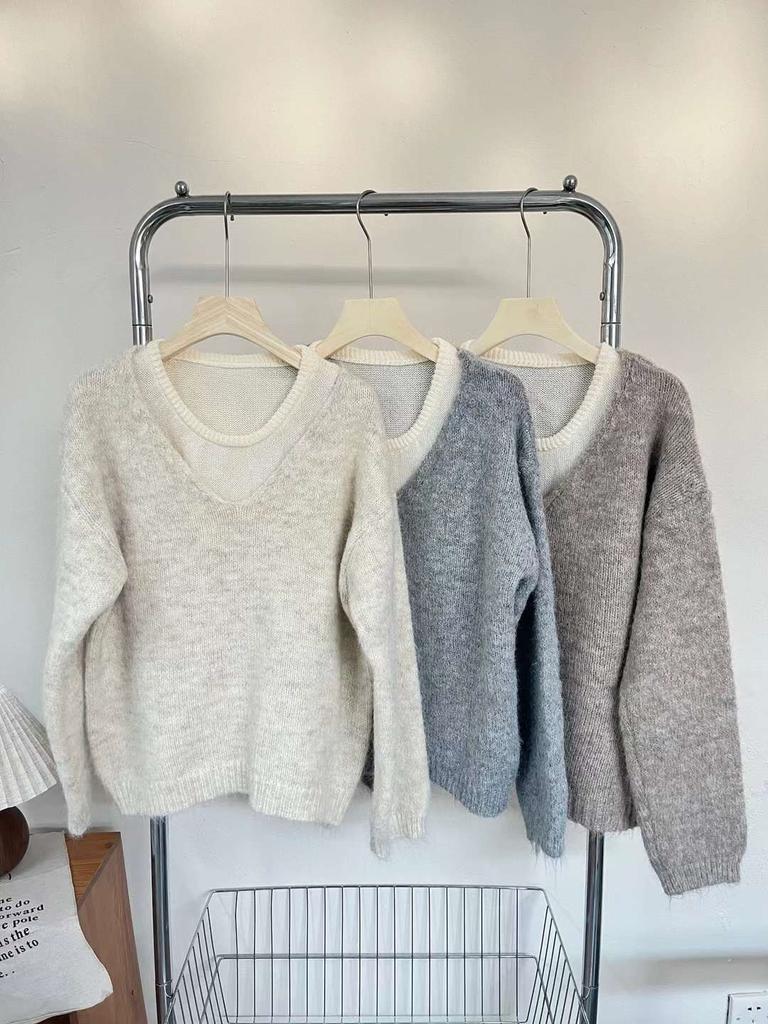 Lockerer und lässiger vielseitiger Strickpullover für Damen, Herbst und Winter, neue Mode, altersreduzierend und figurformend, Rundhals-Pullover