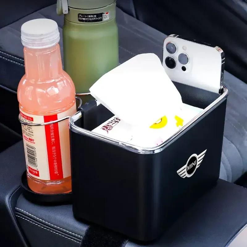 Car Multi-Functional Storage Box Handrest Box Tissue Box Cup Holder For Mini Cooper R53 R50 F54 F55 F56 F57 F60 R52 R55 R56 R57