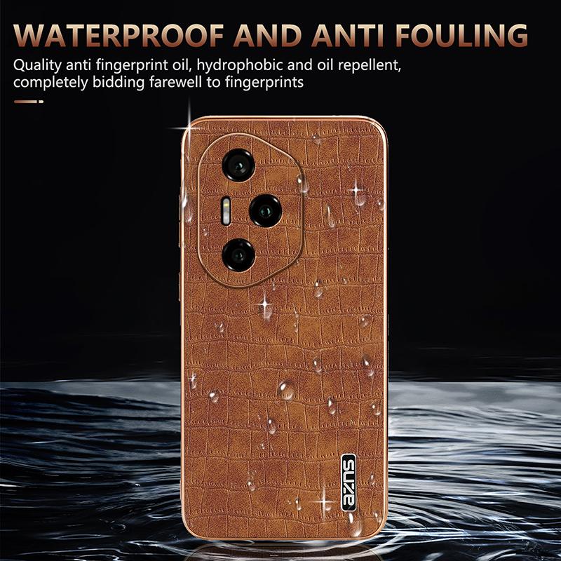 AZNS For Honor 300 Pro Case Electroplating Crocodile Texture PU+TPU Phone Cover
