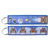 Anime Movie Embroidery Key Fobs White Dragon Key Tags Keychains for Motorcycles Cars Keyring Cosplay Accessories Fans Gifts