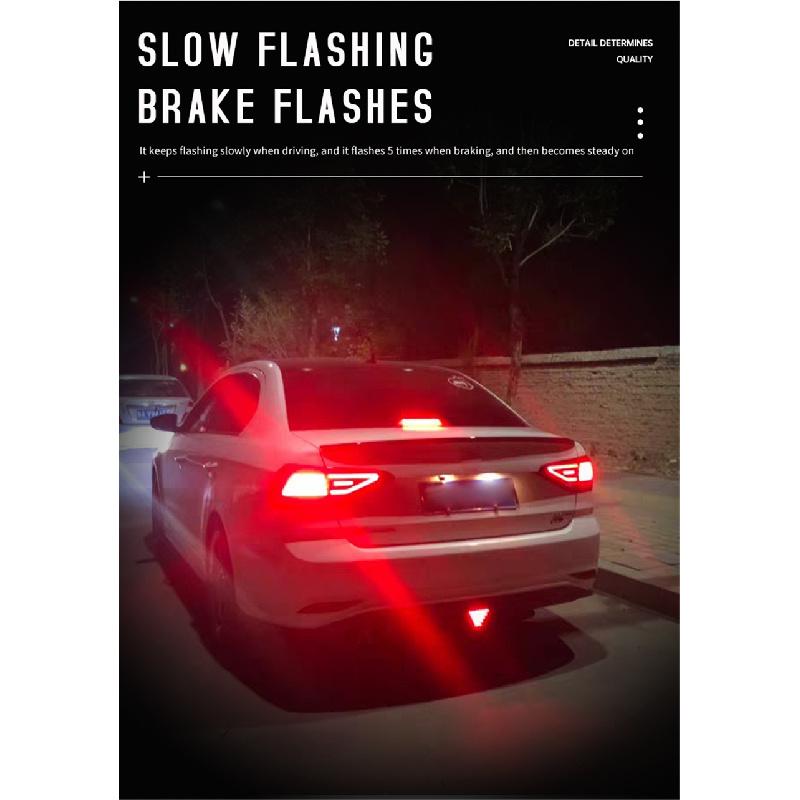 New 12V Red Car Rear Lower Bumper Flashing LED Light Tail Third Brake Lamp Universal