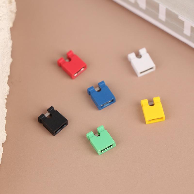 100Pcs Pitch Jumper Shorted Cap & Headers & Wire Housings 2.54Mm Shunt Shorting Block Pin Connector Cap