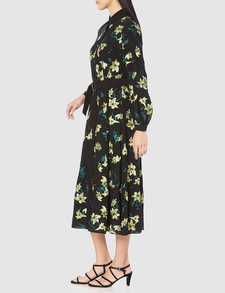 2023SS Flower Embroidery Flare One Piece Black [Grace Continental] Women's