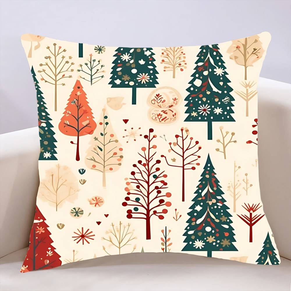 

Christmas Pillow Case Cushion Cover Soft Cute Throw Pillow Case For Car Sofa Pillowcase Polyester With Zipper 16x16Inch