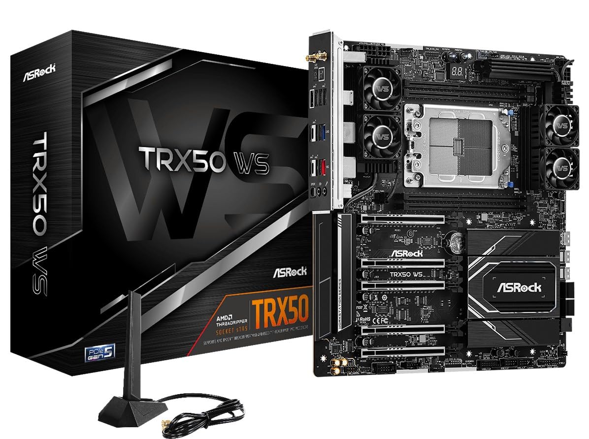

ASRock Motherboard TRX50 WS AMD CPU Compatible TRX50 Chipset DDR5 EATX Motherboard Authorized Distributor (Socket sTR5) [Domestic Product] чорний