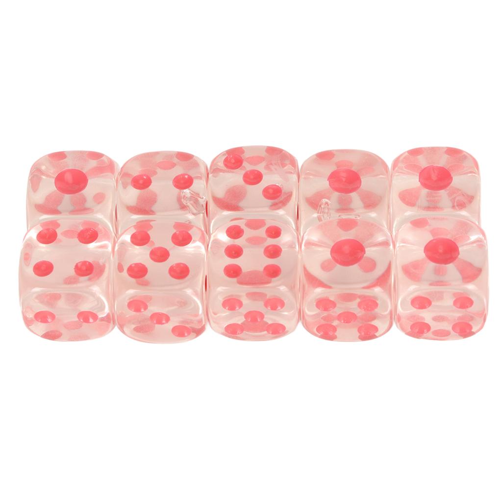 20pcs Dice Set 6 Sided Transparent Dices Rounded Corner Dice for Board Games and Teaching Math