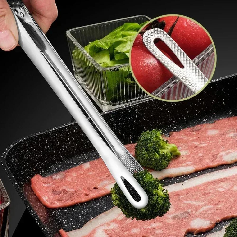 Food-grade Steel Barbecue Tongs Kitchen Tongs, Vegetable Tongs Reusable Barbecue Meat Tongs Cooking Tweezers Kitchen Tools