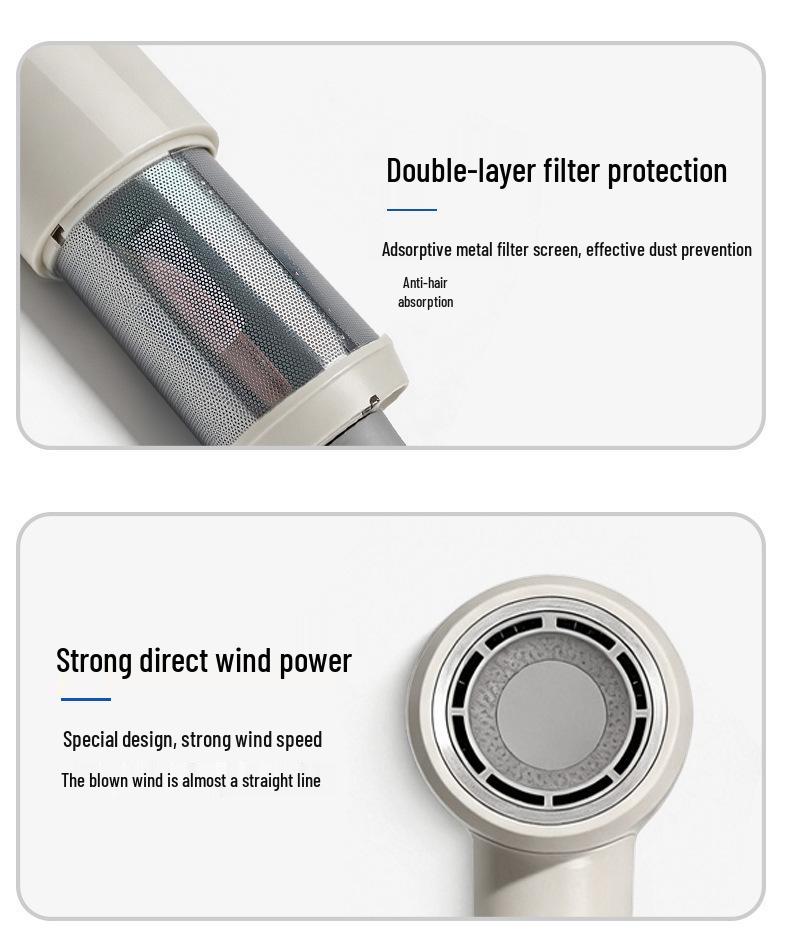 High-Power Silent Hair Dryer with Constant Temperature & Quick-Dry Technology, Negative Ion Feature for Home & Dorm Use