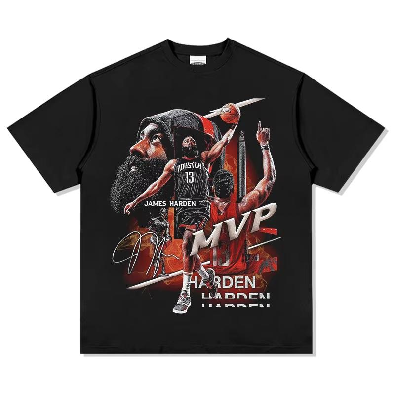 New Arrival James Harden Printed Cotton Short Sleeve Basketball Sports Training T-shirt Summer Men's and Women's Loose Tees