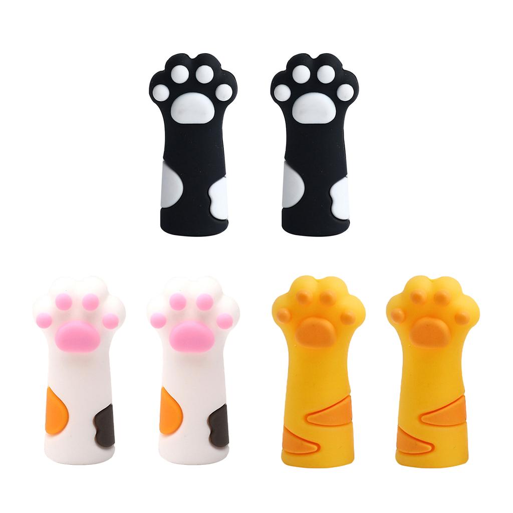 6PCS Cartoon Cats Claw Pencil Topper Silicone Pencil Caps Chewing-proof Silicone Pencil Tip Protector for Kid Student