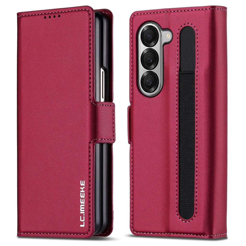 LC.IMEEKE L1 For Samsung Galaxy Z Fold6 5G Stand Case Texture PU Leather Wallet Phone Cover