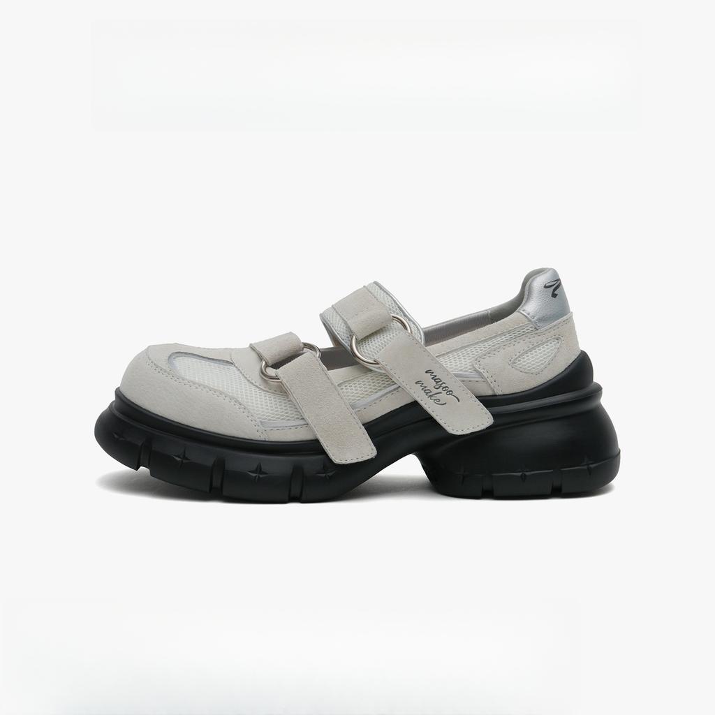 Cowhide version~ platform versatile Mary Jane shoes, new Velcro casual shoes in summer 2025, height-increasing single shoes for women