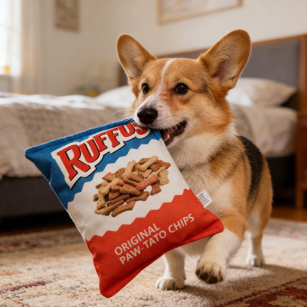 Bite Resistant Plush Potato Chip Toy Creative Chew Training Toy Pets Entertainment Training