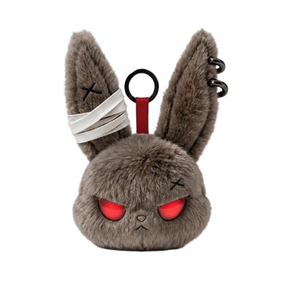 Gothic Wounded Rabbit Keyring Hoop Earrings Cute Furry Bag Pendant Gift For Women