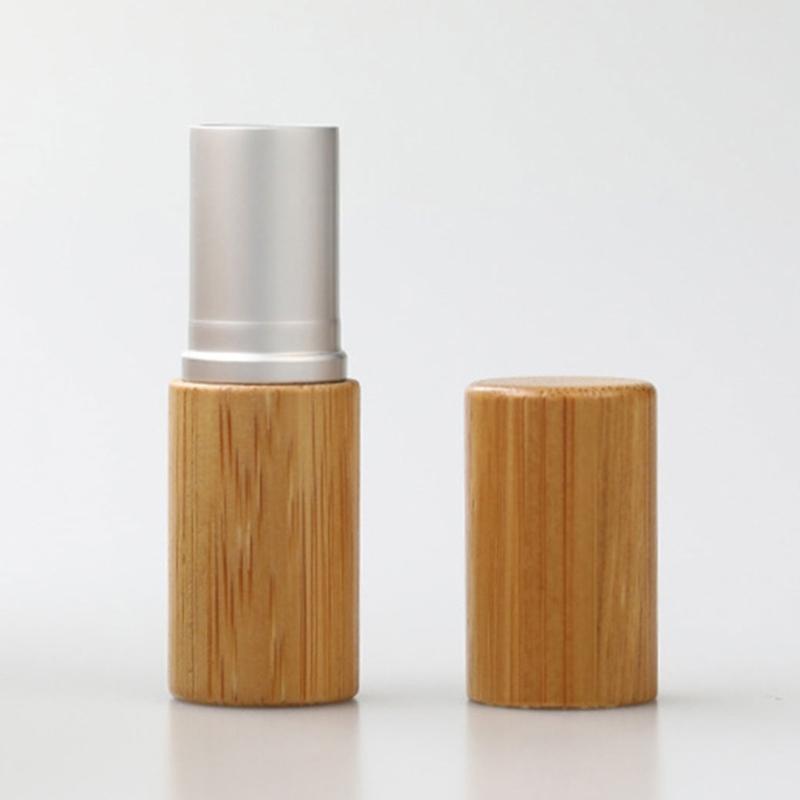 5pcs Empty Natural Bamboo Lipstick Tubes Friendly Cosmetic Containers Lip Gloss Storage for Lip Balm and Makeup