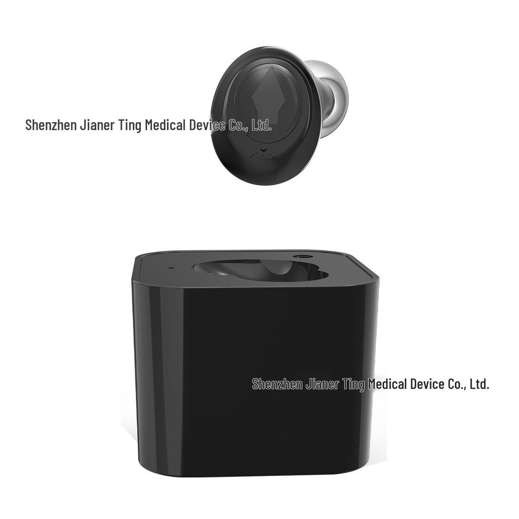 Rechargeable Noise-Reducing Invisible Hearing Aid with Amplifier and Button