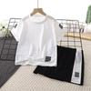 Conjunto de camiseta y pantalones cortos para niños, cómodo, hipoalergénico y transpirable, adecuado para deportes y uso diario
