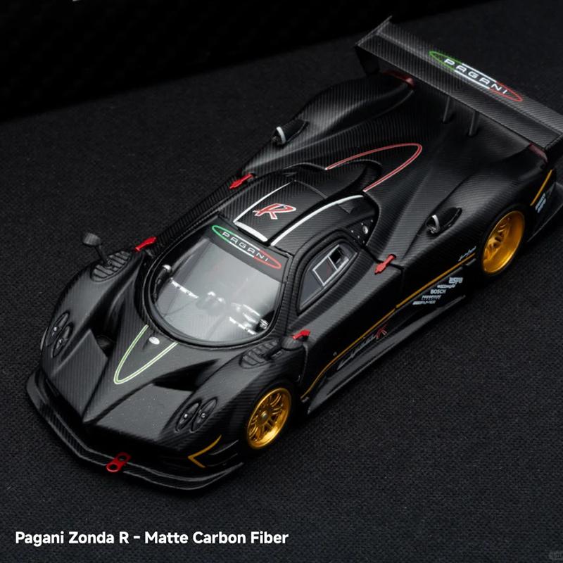 

Майже Реальний 1:64 Pagani Zonda R Трековий Гіперкар Лита Модель З Відкривною Кришкою Двигуна Детальний Салон Іграшка Подарунок для Фанатів вуглецевого волокна, чорного кольору
