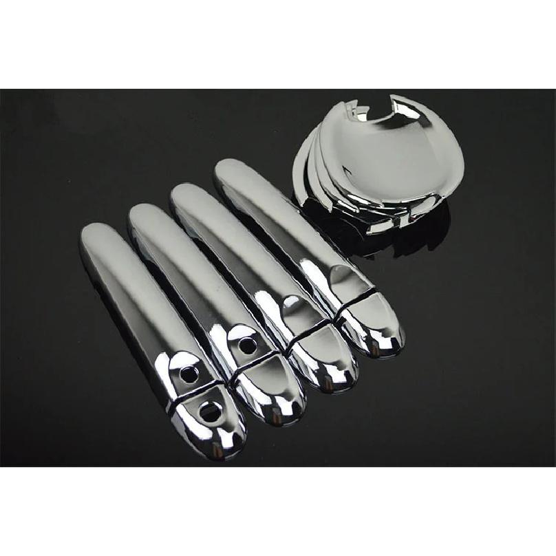 Door Handle Cover For Nissan March Micra K13 2010-2015 Carbon Fiber Chrome Car Trim Stickers Car Styling Accessories