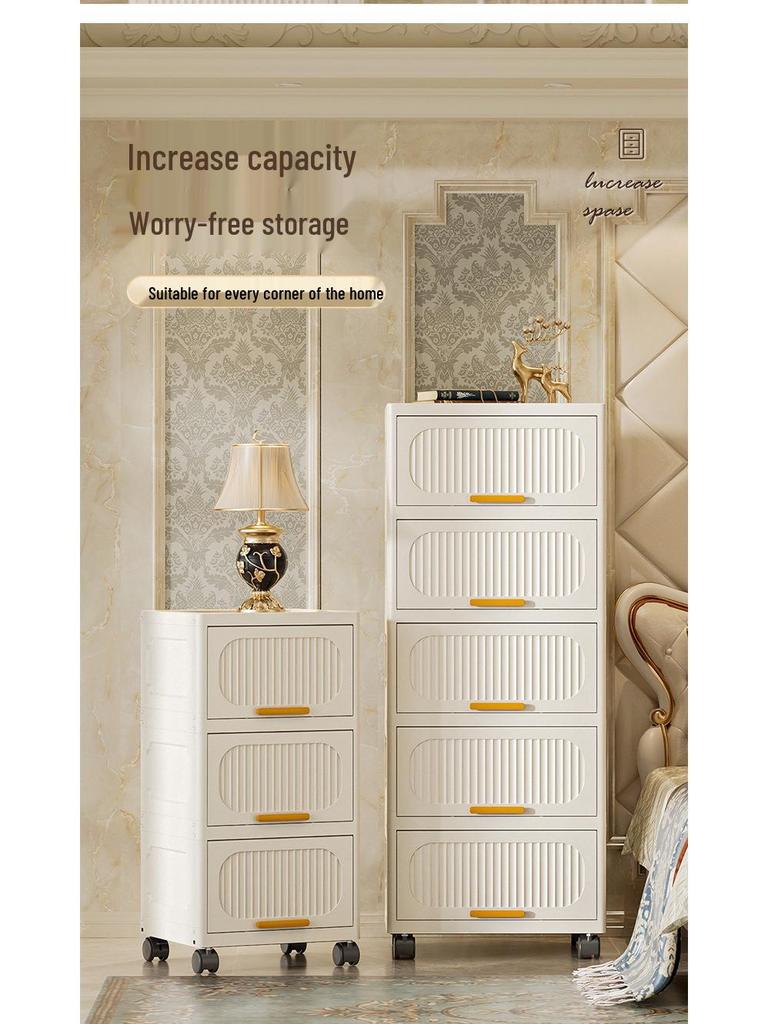 Multi-Layer Plastic Storage Cabinet for Children's Clothes, Snacks, Toys, Bedroom, Wardrobe, and Medicine.