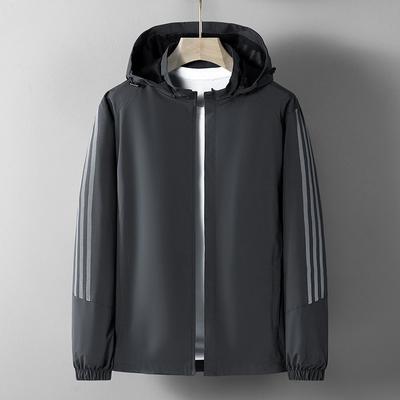 Giacca Sportiva Giovane e di Mezza Età Giacca da Uomo Trench con Cappuccio Trench Primaverile e Autunnale