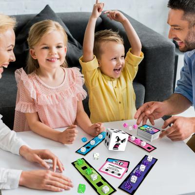 1 Set Fast-paced Family Dice Game 4-Player Interactive Dice Board Game Portable Travel Parties Game Night Educational Rolling Dice Matching Toy