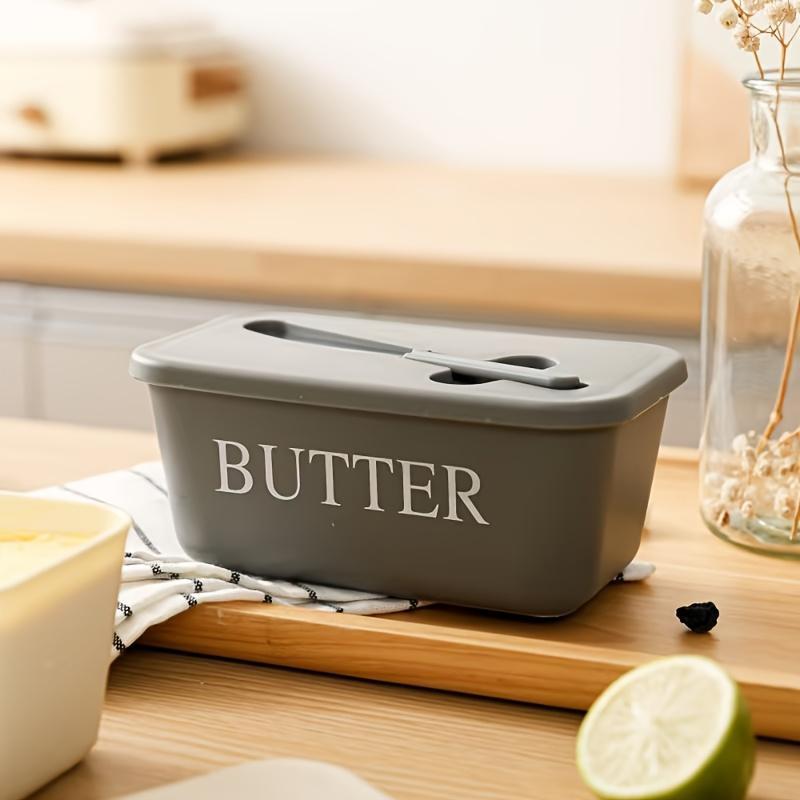 Butter Box with Lid - Airtight Food Storage Container for Butter, spreads, condiments - Clear Lid Window, Space-Saving Kitchen Organizer - Durable