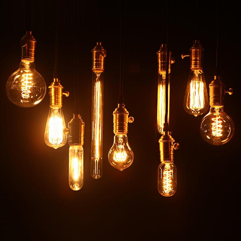 Dimmable Light Bulb E27 40W 220V Retro Warm Yellow Bulb St64 T45 A19 G80 Filament Light Incandescent Ampoule Bulbs