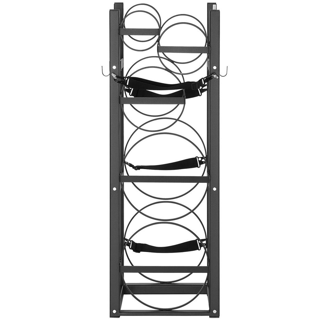 Refrigerant Tank Rack, with 2 x 30lbs and Other 3 Small Bottle Tanks, Cylinder Tank Rack 12.79x12.99x47.12 in, Refrigerant Cylinder Rack and Holders