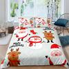 Kids Cartoon Snowman King Queen Duvet Cover Winter Quilt Cover White Snowflake Christmas Bedding Set Polyester Comforter Cover