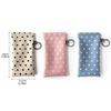 Portable Spring Auto-close Glasses Bag with Keyring Shrapnel Snap Shut Leather Glasses Storage Bag Korean Style Glasses Clip