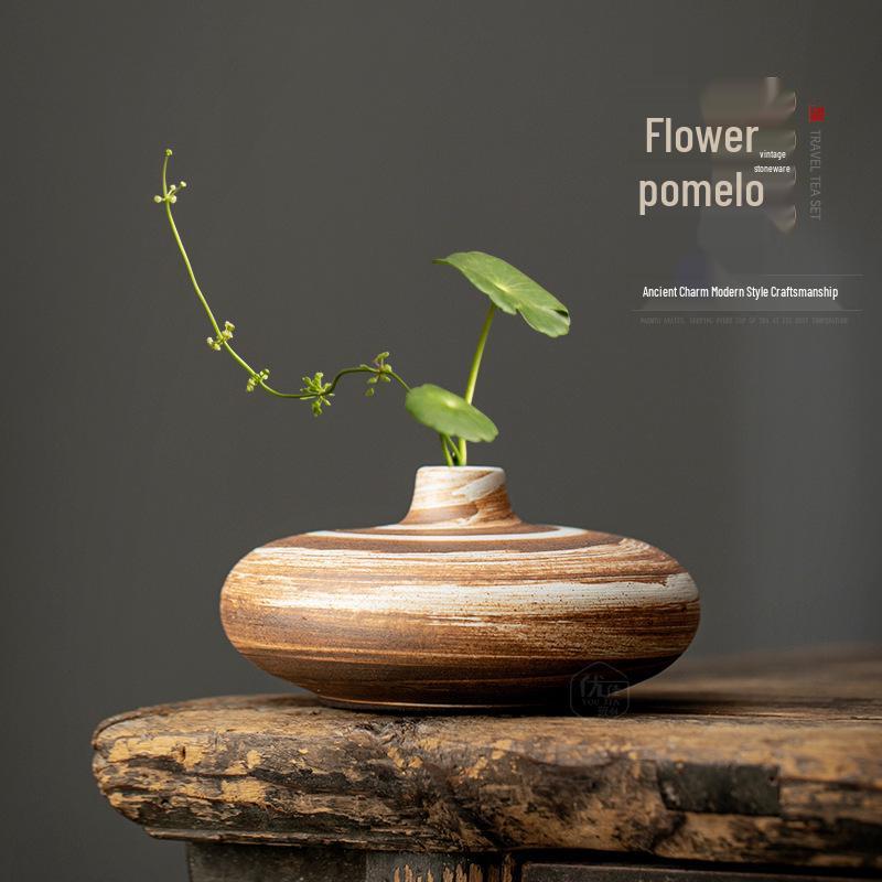 Vase en Céramique Wabi-Sabi Zen pour Fleurs Sèches - Support Décoratif Rétro