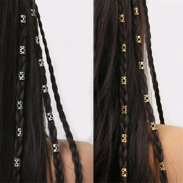 100PCS Hair Braid Dreadlock Beads Braid Spirals Braid Hair Extension Hair Rings