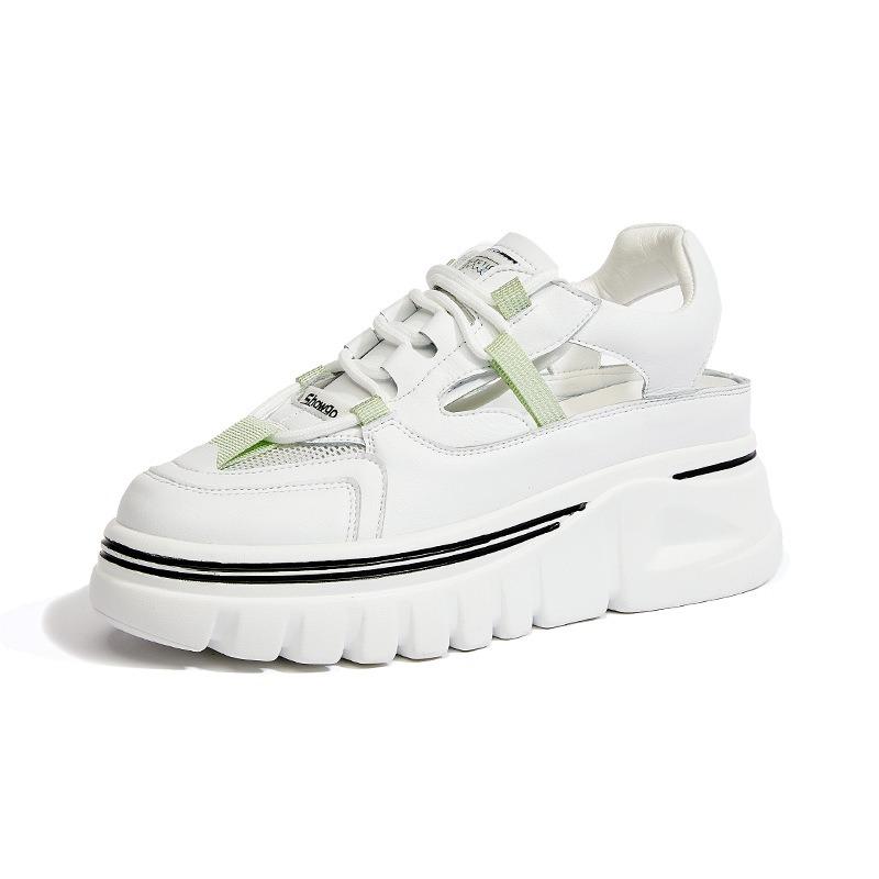 

Сандалии Женские туфли Толстая подошва Кожаные туфли Pops Сандалии 39 зелёный/белый