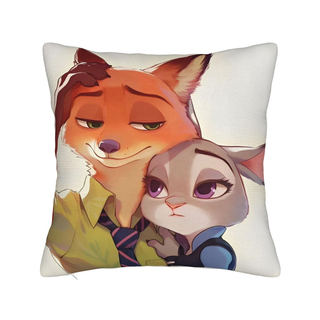 Zootopia 2 Animated Film Square Pillow Cases Buddy Cop Comedy Cushion Covers Creative Zipper Decor Pillowcase for Sofa 45*45cm