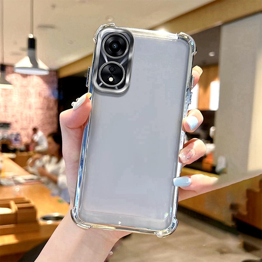 Stoßfeste Linsenhülle für OPPO A98 5G A79 A31 A38 A18 A53 A15 A76 A96 A52 A72 A57 A77 A78 A16 A17 A74 A54 Beschichtete Silikonhülle
