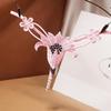 Low Waist Pearl Massage Thong with Quick Release - Sexy Elastic Lingerie, Hot Temptation String with Floral Detail (N05)