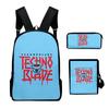 Classic Popular Technoblade 3D Print 3pcs/Set Pupil School Bags Laptop Daypack Backpack Inclined Shoulder Bag Pencil Case