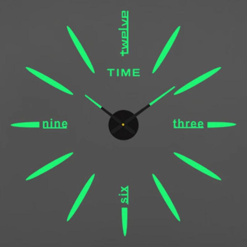 2D/3D Large Roman Numeral Acrylic Mirror Wall Clock Sticker Fashion DIY Quartz Clocks Watch Home Decoration Living Room Stickers
